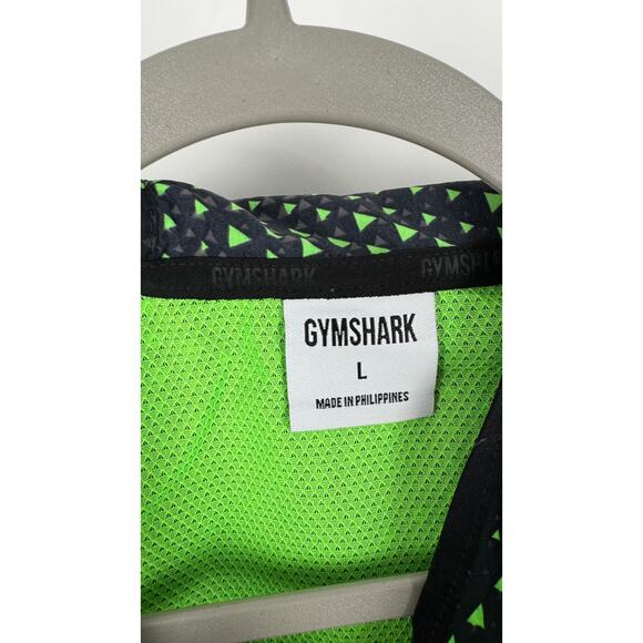 Gymshark Sport Windbreaker Jacket Mens Large Fluo Lime Green Black A2A7I New - Picture 8 of 12